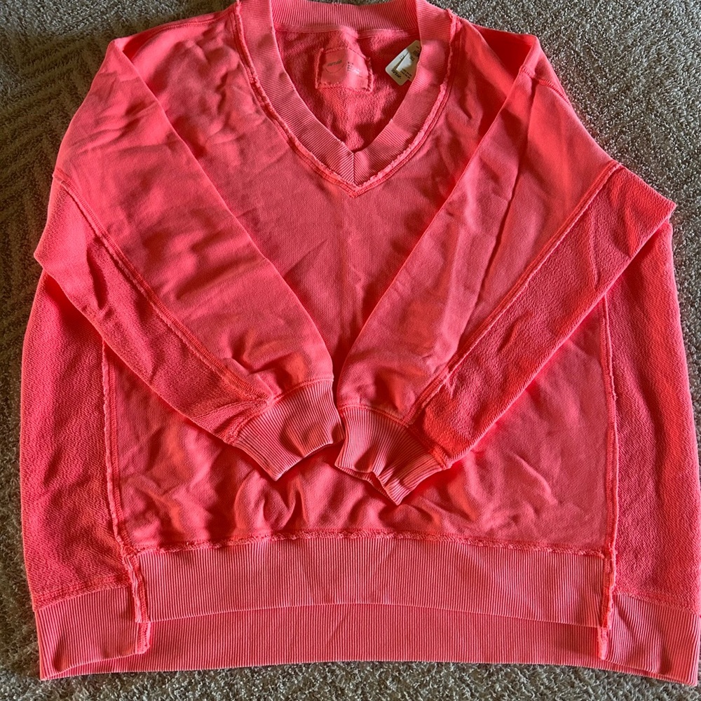 Women's Aerie V-Neck Sweatshirt - Pink